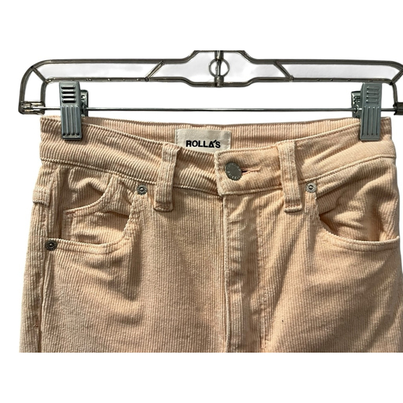 Rolla's Eastcoast Flare Corduroy Pants Size 24 High Rise Ballet Pink Casual Boho - Picture 2 of 5